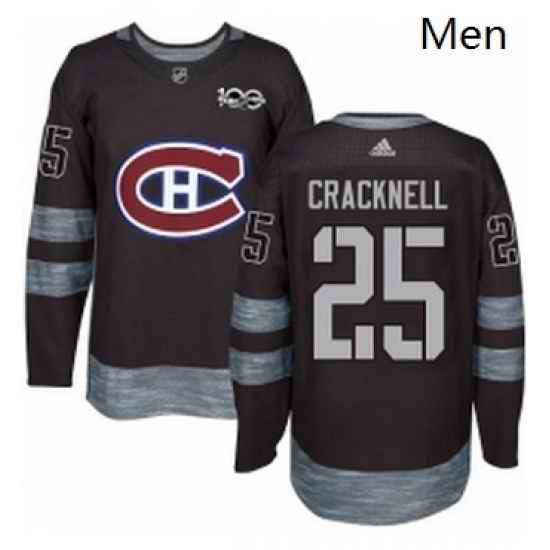 Mens Adidas Montreal Canadiens 25 Adam Cracknell Premier Black 1917 2017 100th Anniversary NHL Jersey